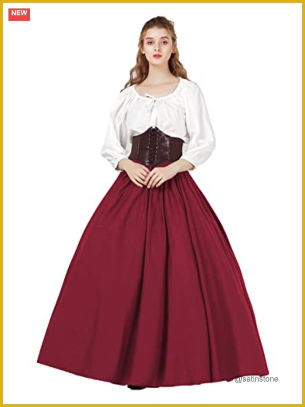 Victorian Maxi Skirt A-Line Full Length Cotton Renaissance Medieval